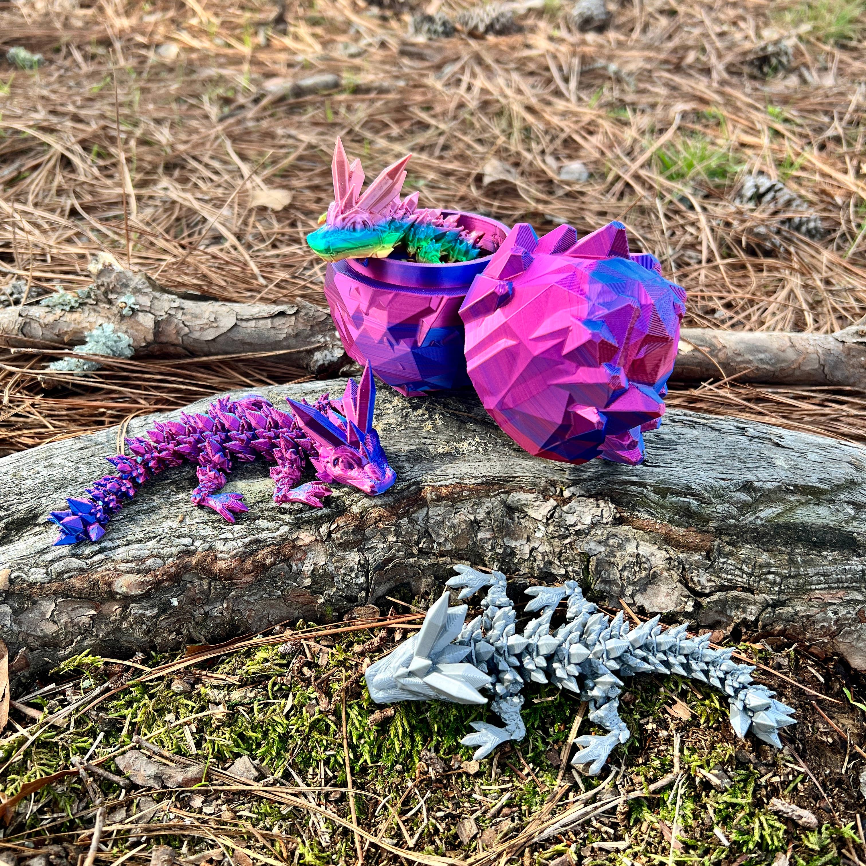 NumanPrints - Vente Fidget/jouet anti-stress – enfant - Idée cadeau Dragon et œuf en cristal pour bébé, jouet Fidget imprimé en 3D7