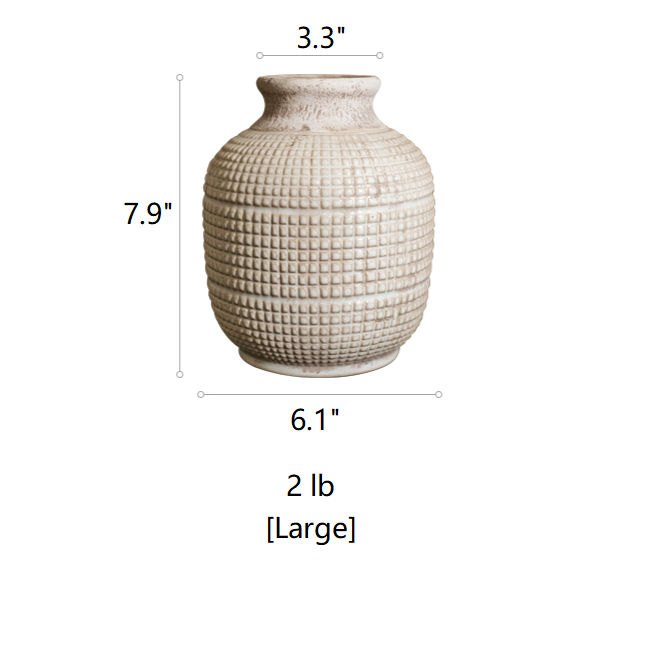 Rustic Reach - Wholesale Vase - White Textured Porcelain Ceramic Jar Vase8