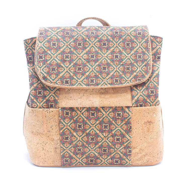 Meninas Bonitas Cork - Wholesale Backpack - Women's - Natural Cork and summer Pattern Women's Backpack BAGF-024