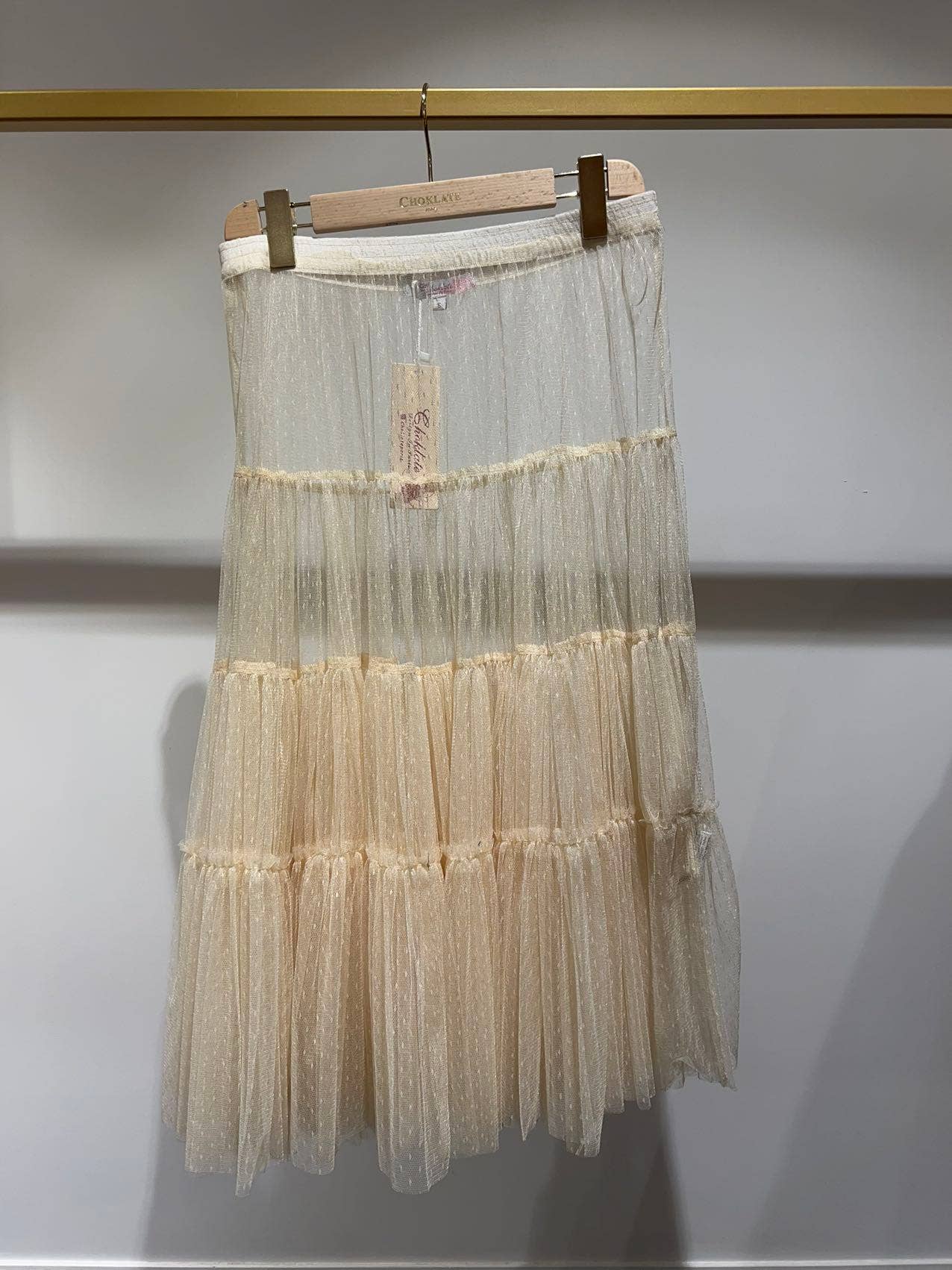 CHOKLATE PARIS – Großhandel Rock – Damen – Midirock aus Tüll mit elastischem Bund – Modell 296938