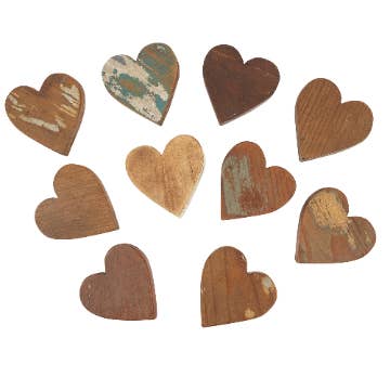 Reclaimed Wood Heart-Repurposed Wood-Mini-3.5x3.5 inch for wholesale by My Amigos Imports