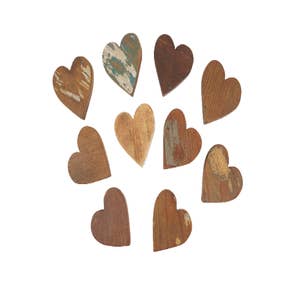 Olive Wood Hearts, Wooden Hearts, 3D Heart Shape