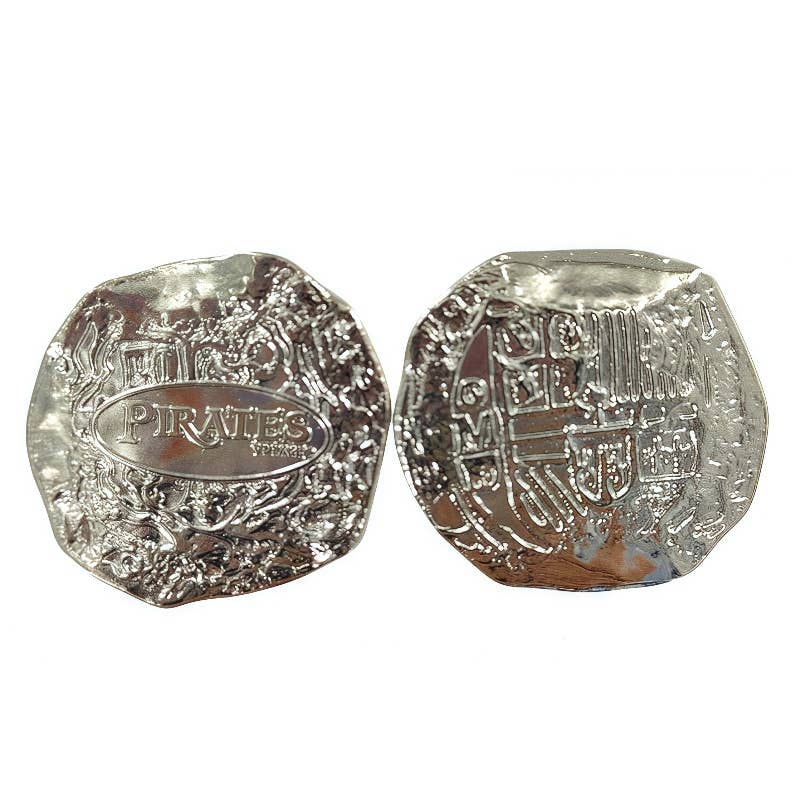 CB Home Collection - Wholesale Keepsake Coin/Token - Pirate Silver Coin 1.5" - Nautical Favors & Decor0