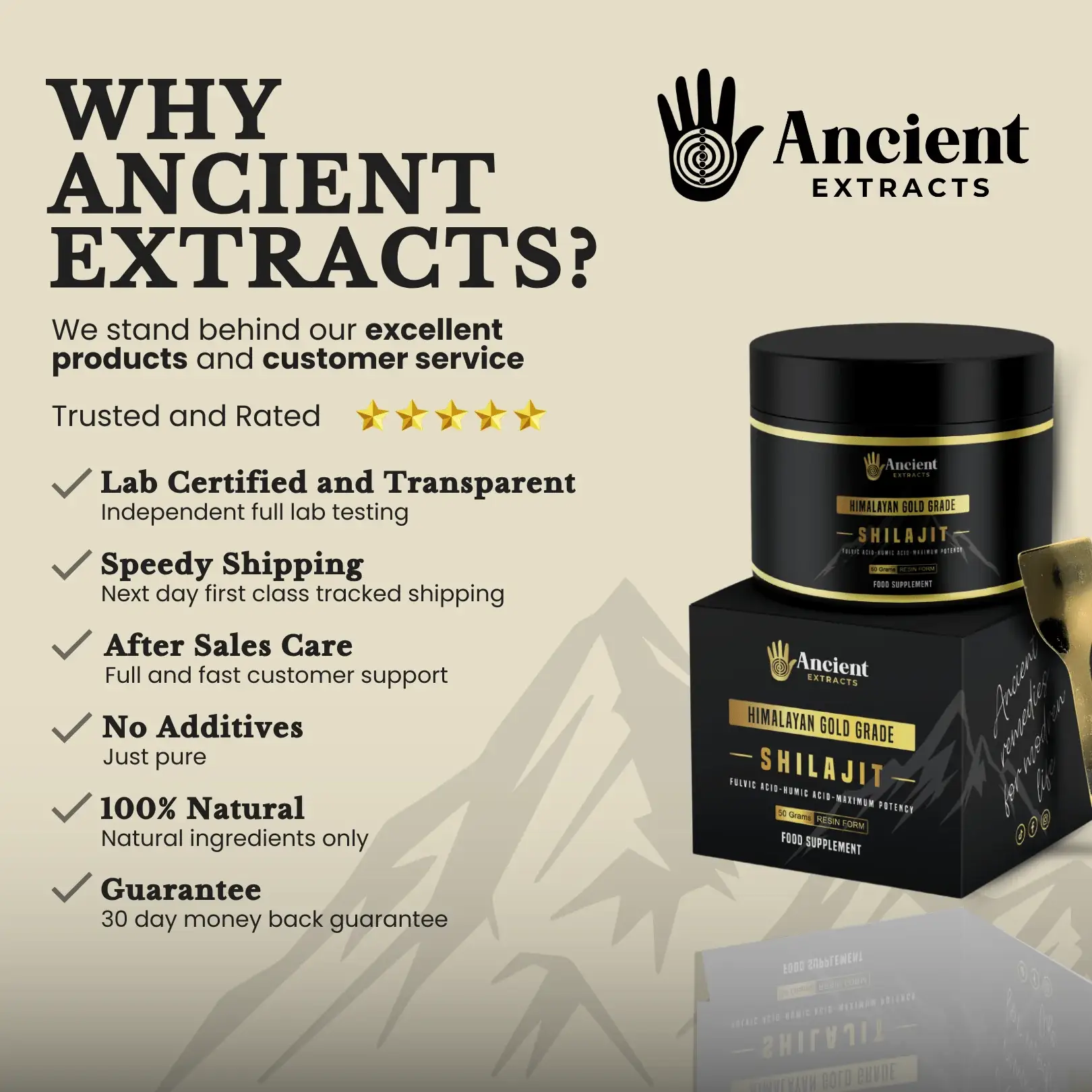 Ancient Extracts Ltd – wholesale Protein/superfood powder – Shilajit Pair - Organic Resin and Powder - 80% Fulvic Acid4