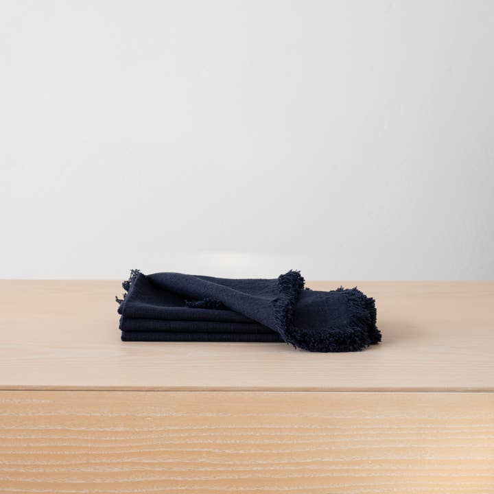 LinenMe - Wholesale Dinner & Cloth Napkin - Hand-Made Linen Napkin Terra Fringe Various 30 Colors12