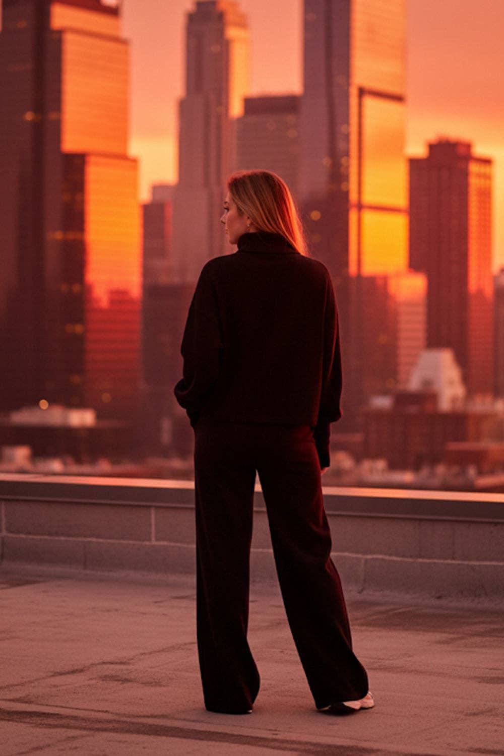 Azuri Fashion Group - Wholesale Lounge Set - Women's - Black walking suit made of soft knitted angora3