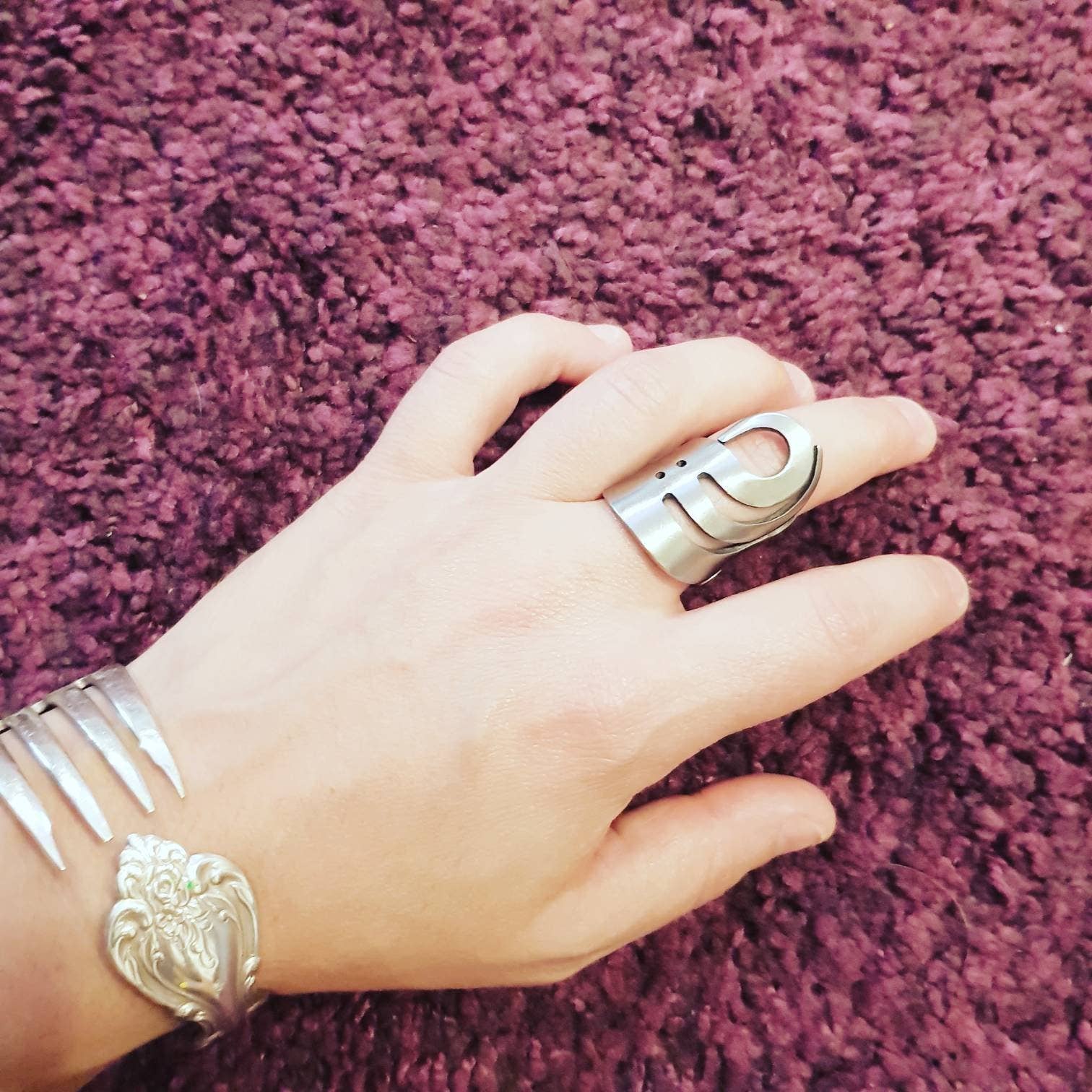 Gleamlety - Vendita all'ingrosso Anelli cocktail/statement - Anello Polpo Forchetta gioielli posate3