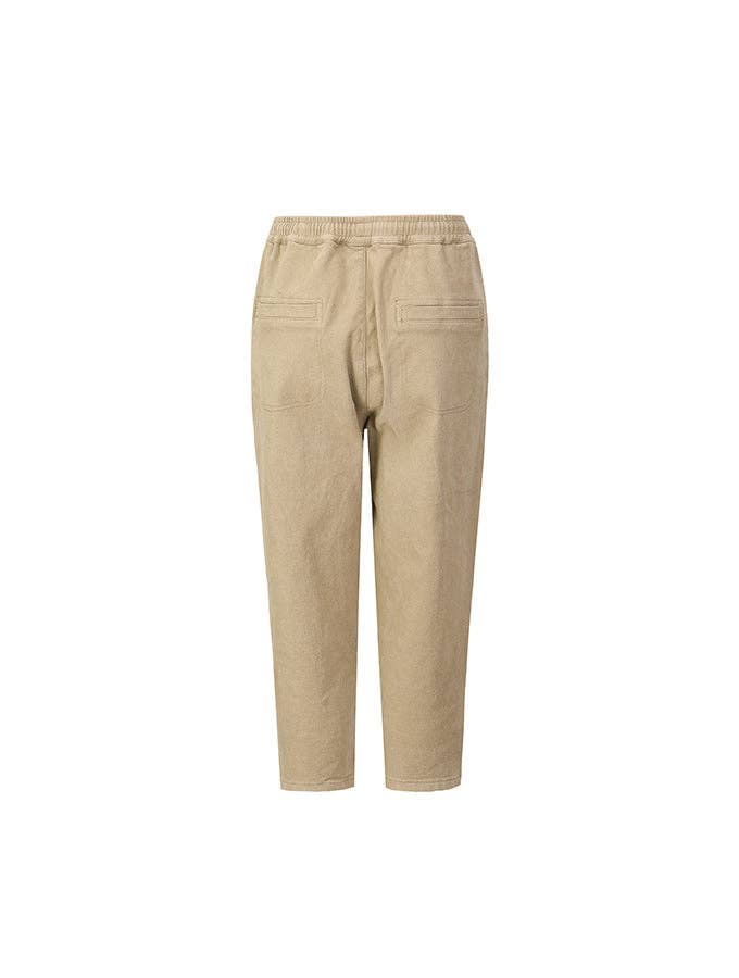 Caqui Pantalones casuales anchos a rayas verticales con cintura elástica con cordón en la cintura, color beige zanahoria de venta al por mayor en Faire1
