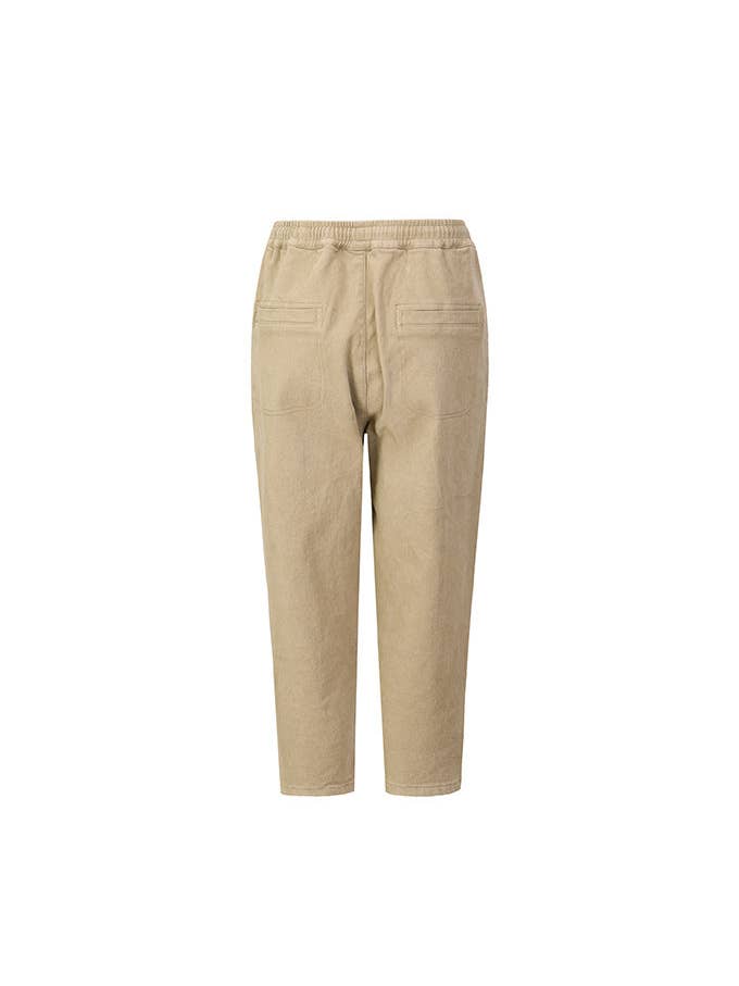 Caqui Pantalones casuales anchos a rayas verticales con cintura elástica con cordón en la cintura, color beige zanahoria de venta al por mayor en Faire1