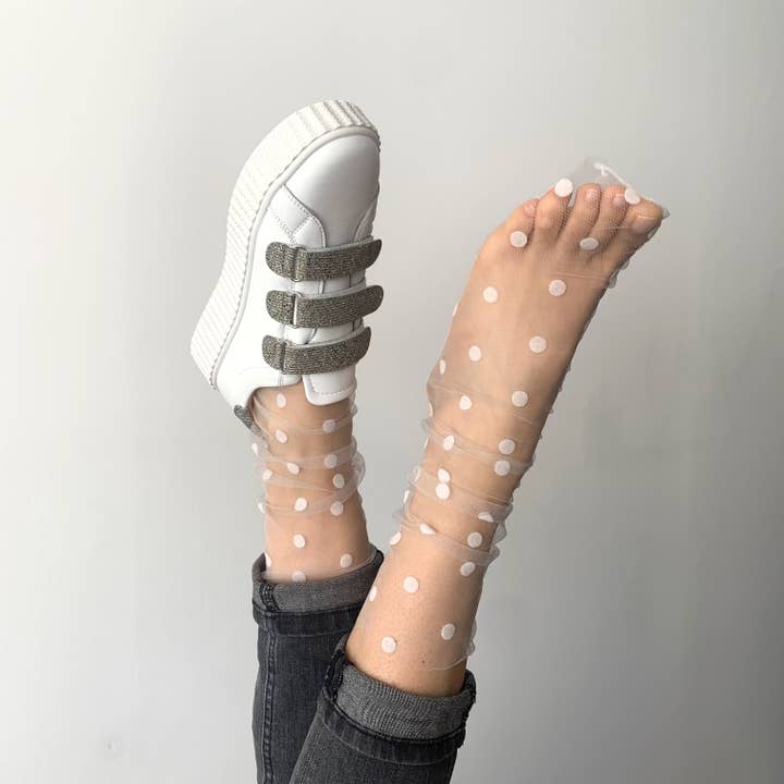 sockette - Wholesale Socks - Women's - Estelle - tulle and velvet polka dot socks