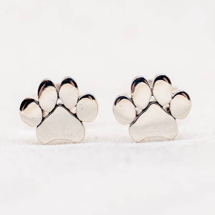 Sterling Silver Paw Print Earrings for wholesale by Nautically Northern