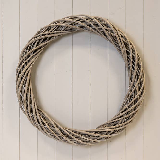 Satchville – wholesale Krans – Grå rund tjock videkrans 60 cm0