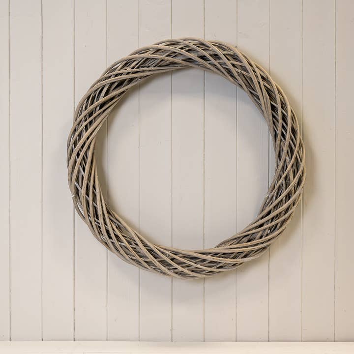 Satchville – wholesale Wreath – Grey Round Thick Willow Wreath