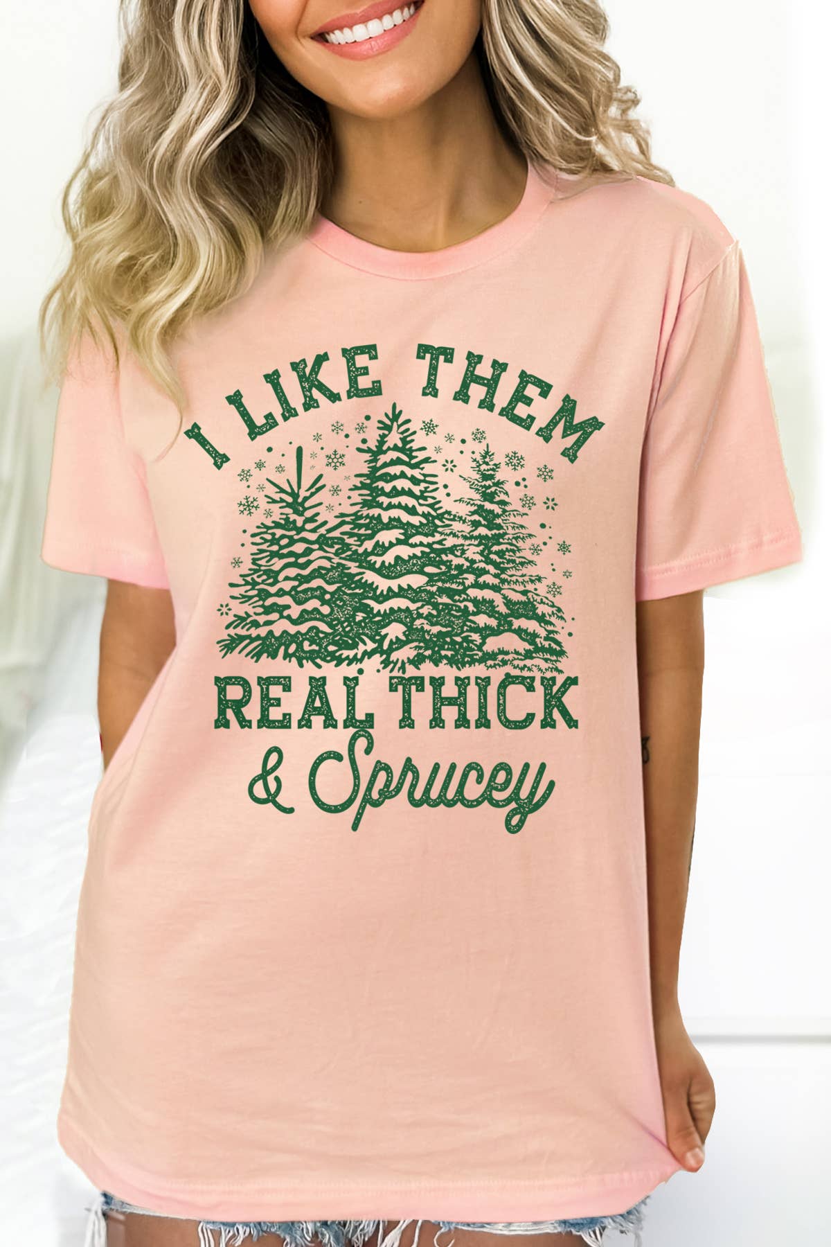 BouTeeQue Closet – wholesale Screen printed t-shirt – Women′s – BT1198 T Real Thick an sprucey Christmas3