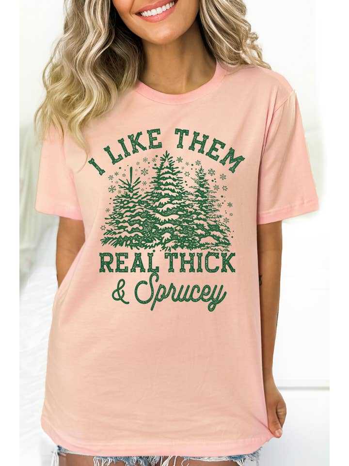 BouTeeQue Closet – wholesale Screen printed t-shirt – Women′s – BT1198 T Real Thick an sprucey Christmas3