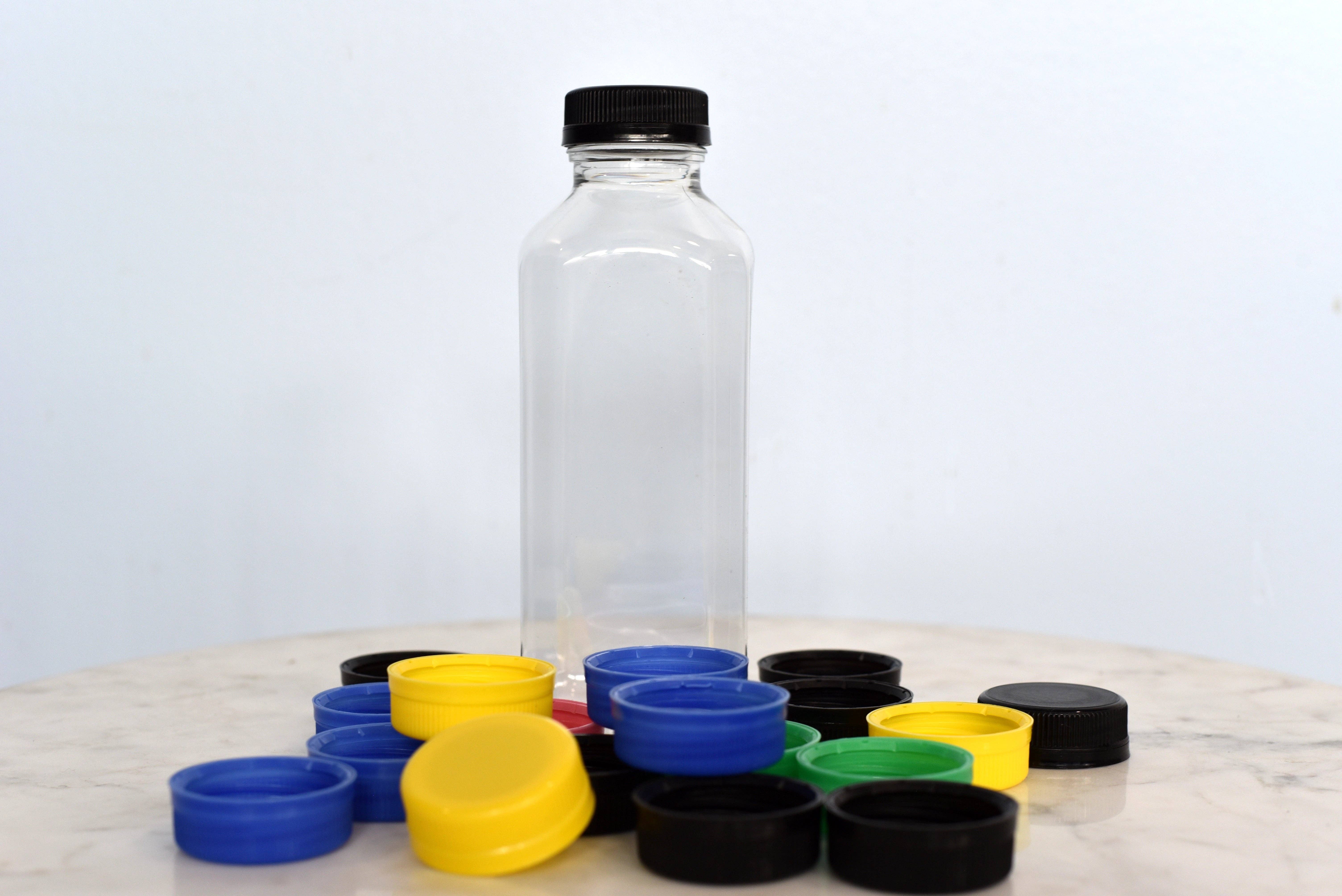 OH YES PLASTICS - Wholesale Milk/Juice Bottle - 16 oz Clear PET Square Juice Bottle 38mm Neck NY1