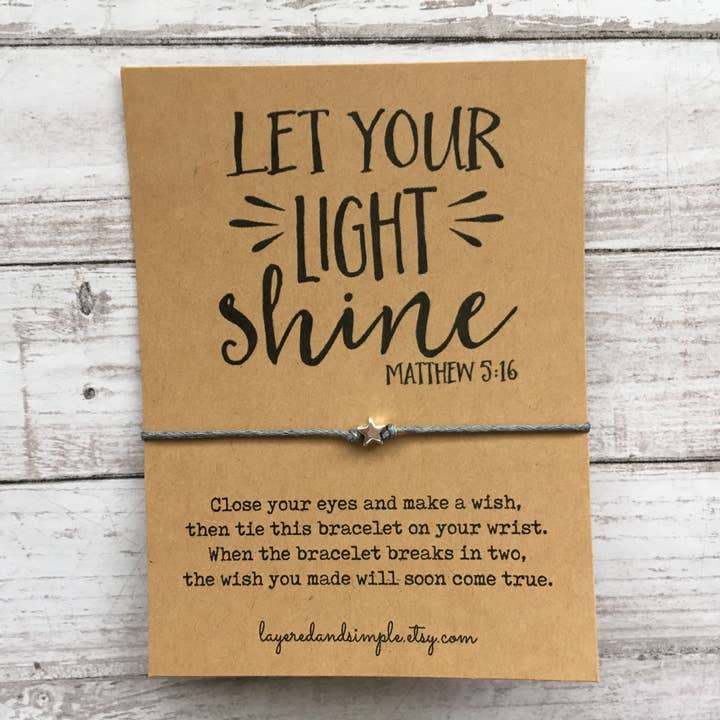 Let Your Light Shine Wish Bracelet for wholesale by LayeredandSimple