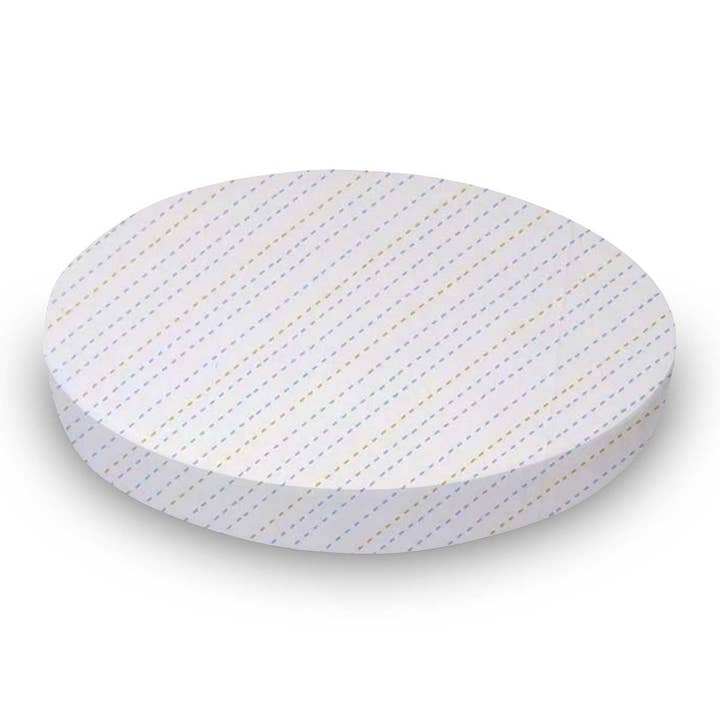 Oval Crib Sheet (Stokke Sleepi) 26 x 47 - Cotton Woven Dots & Stripes for wholesale by SheetWorld