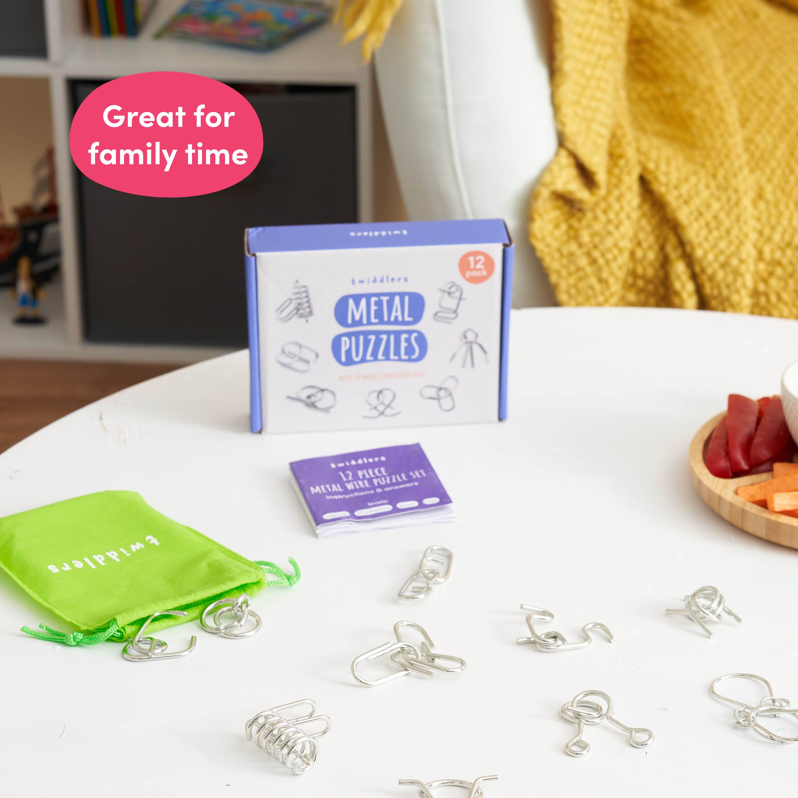 The Twiddlers – wholesale Puzzle – Adult – 12 Pieces Metal Wire IQ Brain Teaser Mind Puzzles1