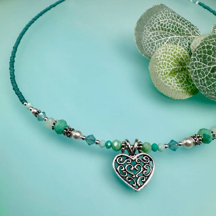 Mint Julep Hjärt Halsband för wholesale av Oreb Lram Fine Casual Jewelry