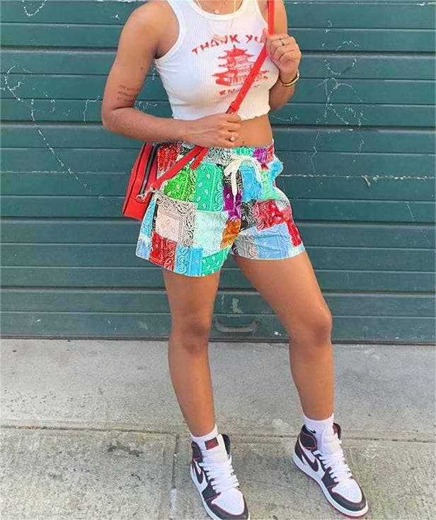 Rosa Clothing - Wholesale Shorts - Women's - Western abstract paisley print beach boxer shorts 6