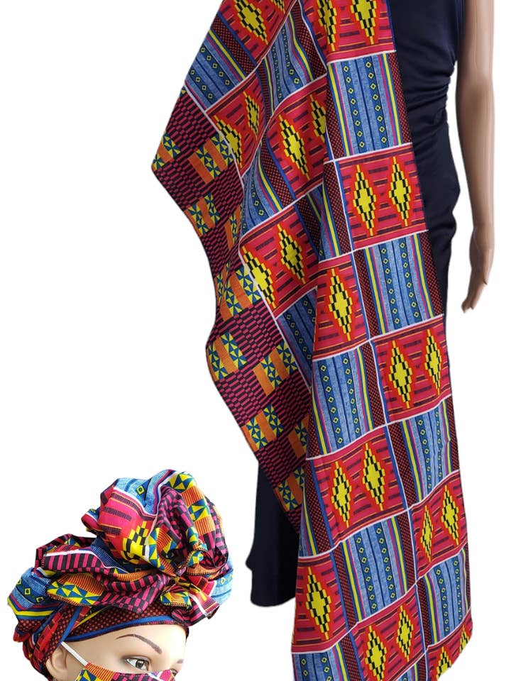 Scarf Headwrap/ African Print5 for wholesale by India Batik