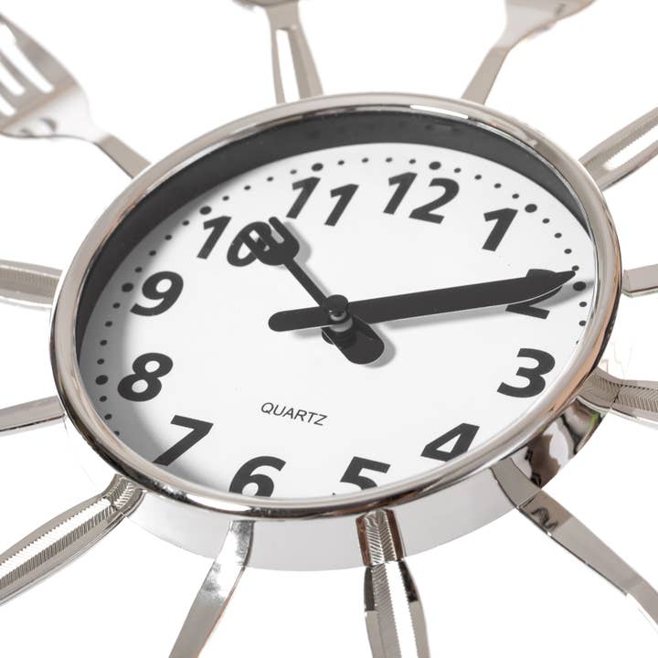 Quickway Imports - Vente Horloges murales - Horloge murale décorative en 3D avec cuillère et fourchette7