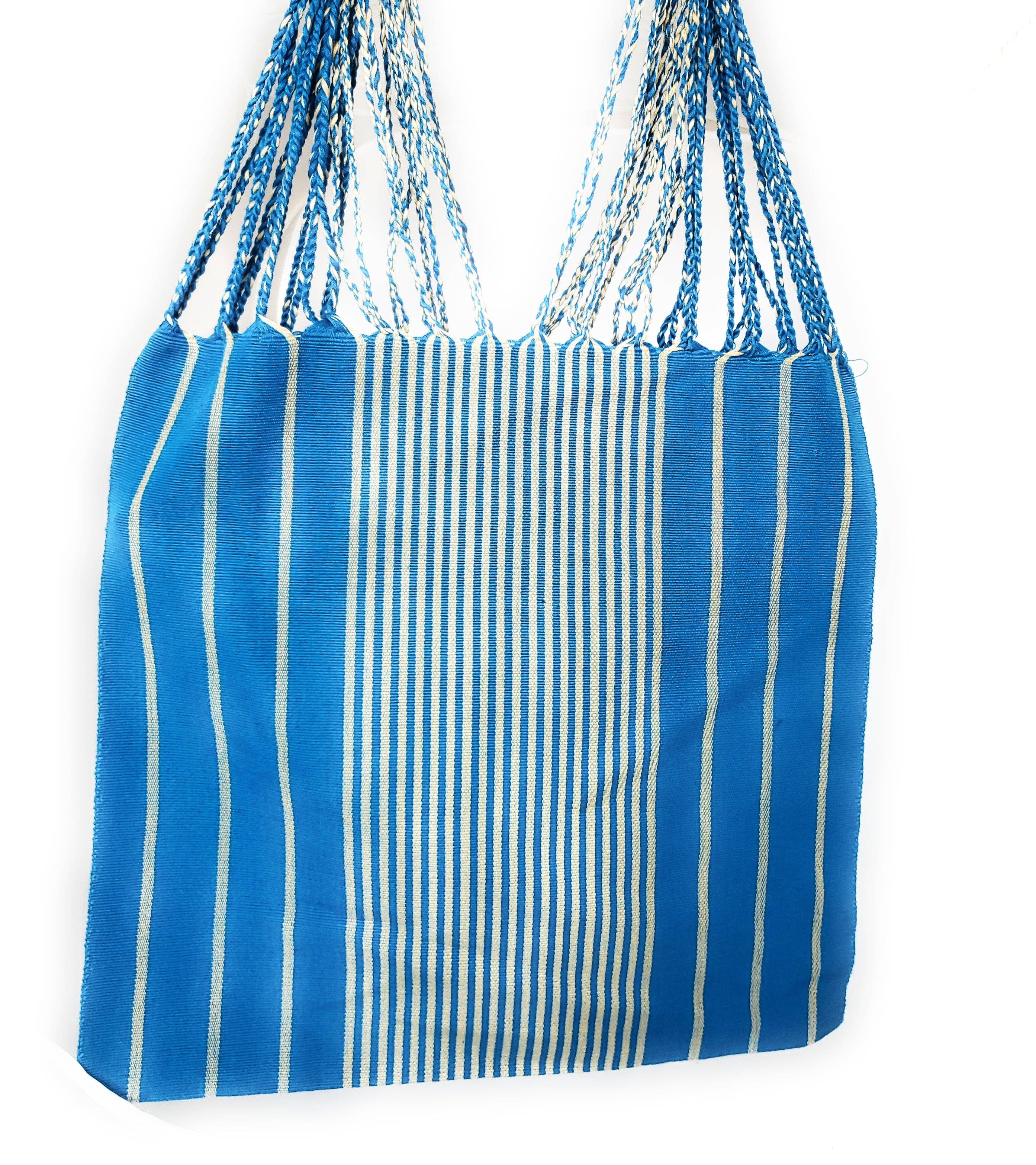 The Little Pueblo - Vente Tote bag – femme - Sac fourre-tout tissé à rayures mexicaines, hamac de Chiapas, fait main pour femme20