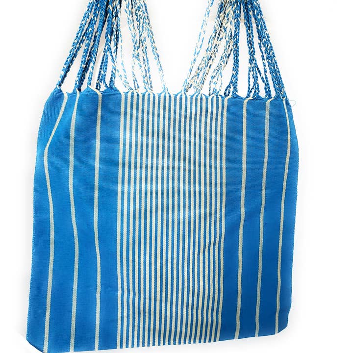The Little Pueblo - Vente Tote bag – femme - Sac fourre-tout tissé à rayures mexicaines, hamac de Chiapas, fait main pour femme20