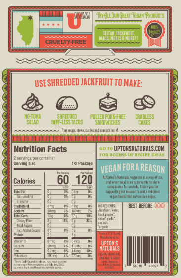 Upton's Naturals - Wholesale Plank Stabiel Bereid Maaltijd - Geraspte jackfruit, licht gekruid1