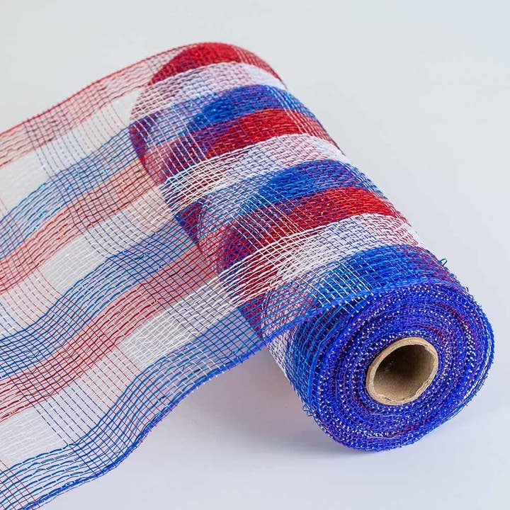 Factory Direct Craft - Wholesale Ribbon - Gift Wrapping - Striped Poly Deco Mesh Ribbon 10 yards - Select Color