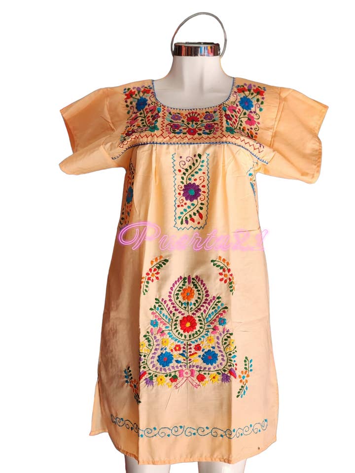 Puerta21 - Wholesale Dress - Women's - Puebla Mexican Embroidered Dress from Mexico womens vestidos
