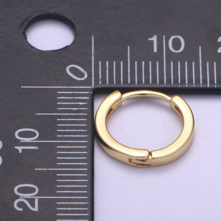 Aim Eternal - Wholesale Huggie Earrings - 1pair 13x13.7 Simple Golden Mini Round Ring Huggies Earrings