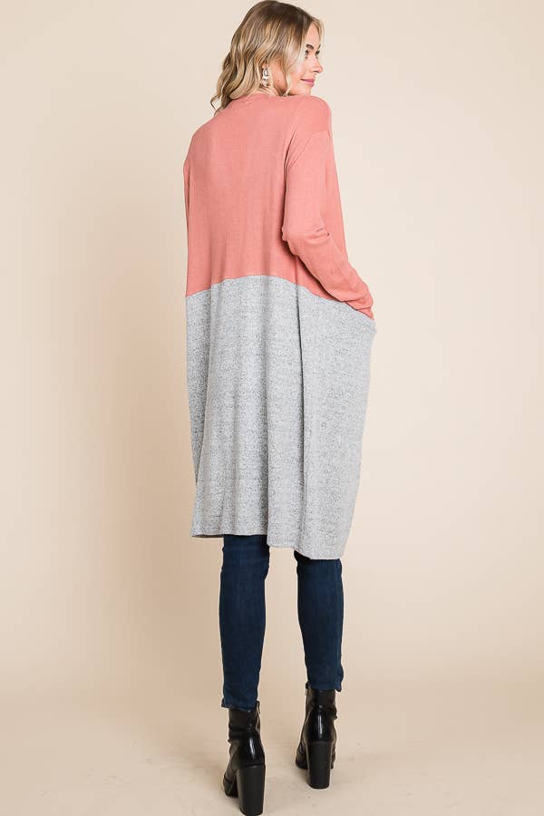 Culture Code – Engroshandel Cardigan - Dame – CHD1348LA - FARVEBLOK HALV DUSTER3