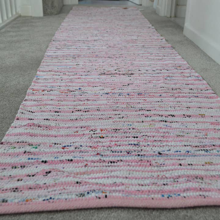 Designs Emporium - Wholesale Runner Rug - Pink Rug Runner Chindi Rag Handmade Recycled Cotton