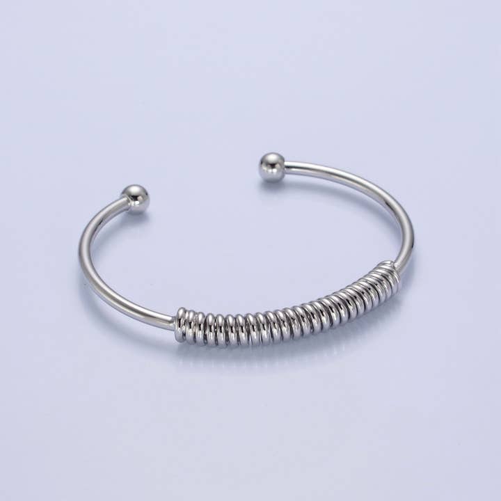 Aim Eternal - Wholesale Cuff Bracelet - Dainty Gold Silver Spiral Cuff Bangle for Stackable Jewelry