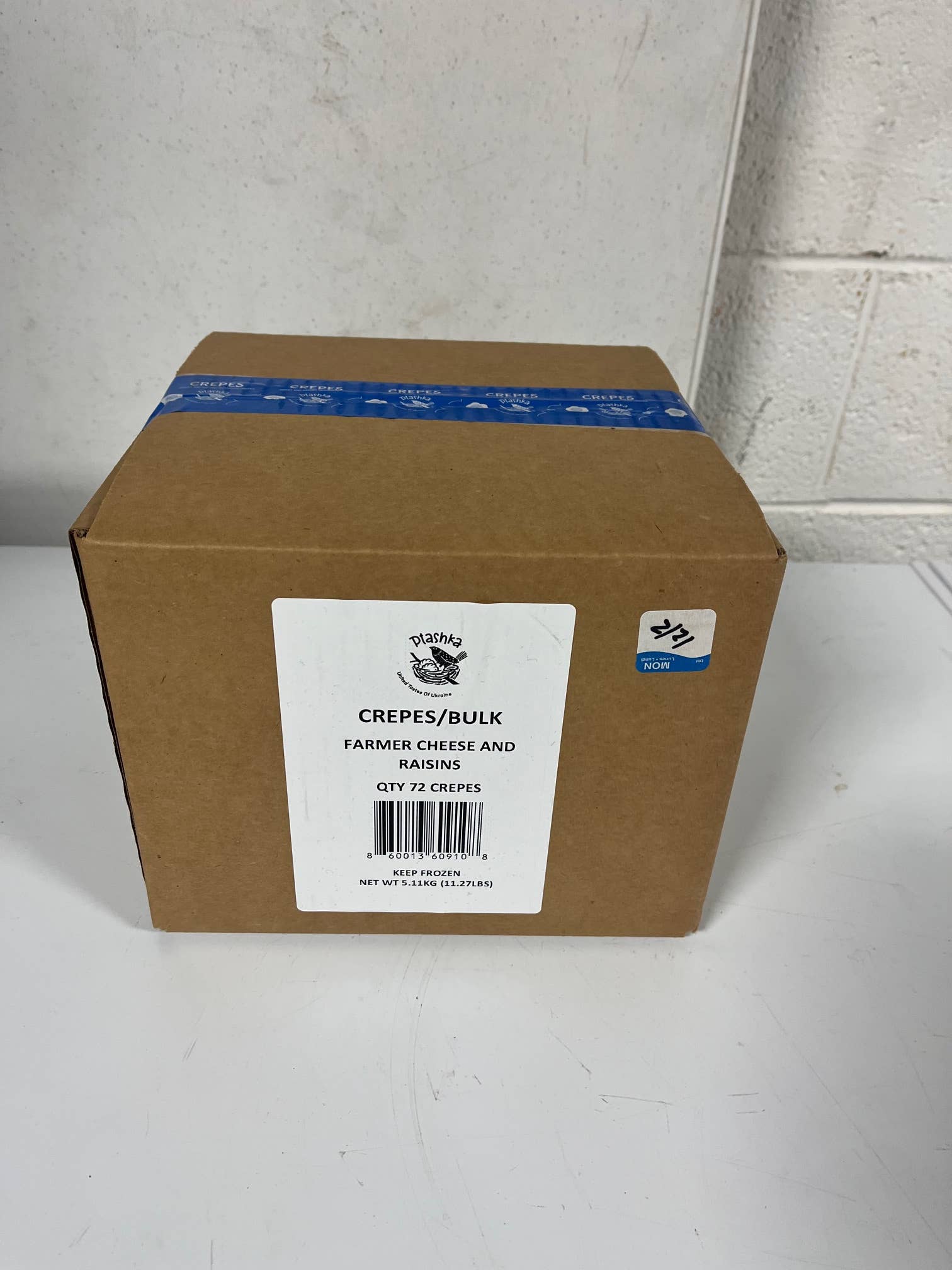 Ptashka - Wholesale Shelf Stable Prepared Meal - Bulk Farmer Cheese & Raisins Crepes 72ct Frozen Fully Cooked6