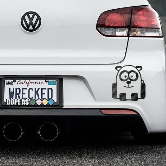 Funny Cartoon Panda Bumper Car Sticker for wholesale by WinsterCreations™
