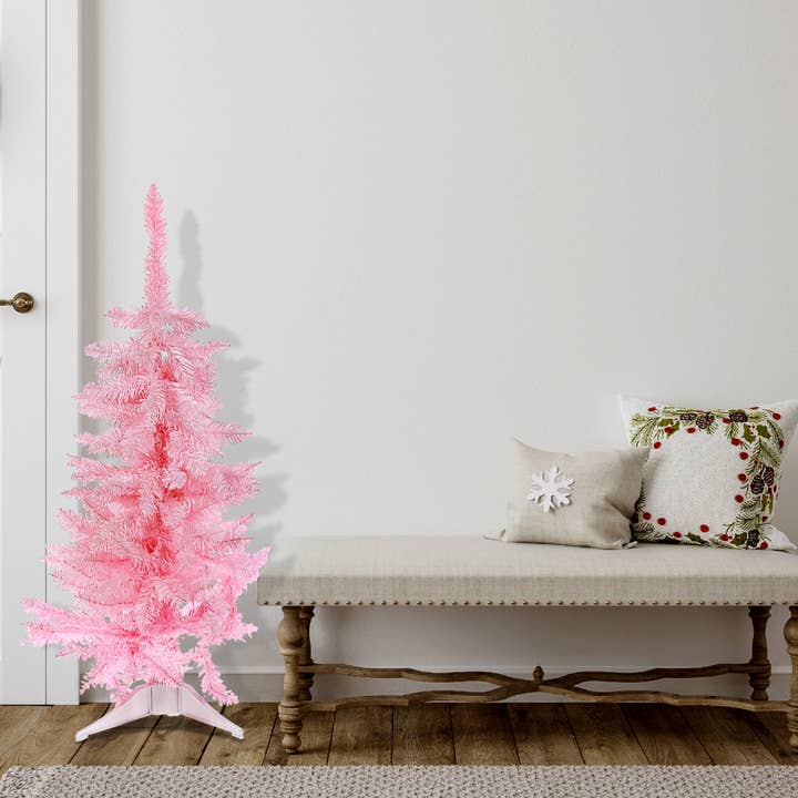 IH Casa Decor - Wholesale Artificial Christmas Tree - 3' SPRUCE PINK XMAS TREE PVC 120 NORMAL TIPS W/PLASTIC STAND1