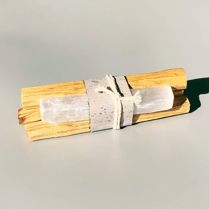 Palo Santo + Selenite Bundle for wholesale by Treatment. Candle Co