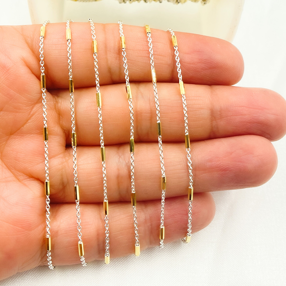 Jewels & Chains - Wholesale Link & Chain Necklace - Z9GS2. Sterling Silver Satellite Gold Plated Tube Chain1