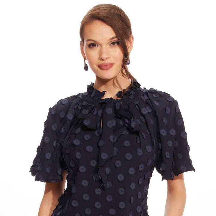 Delani Top – Sapphire Dots for wholesale on Faire0