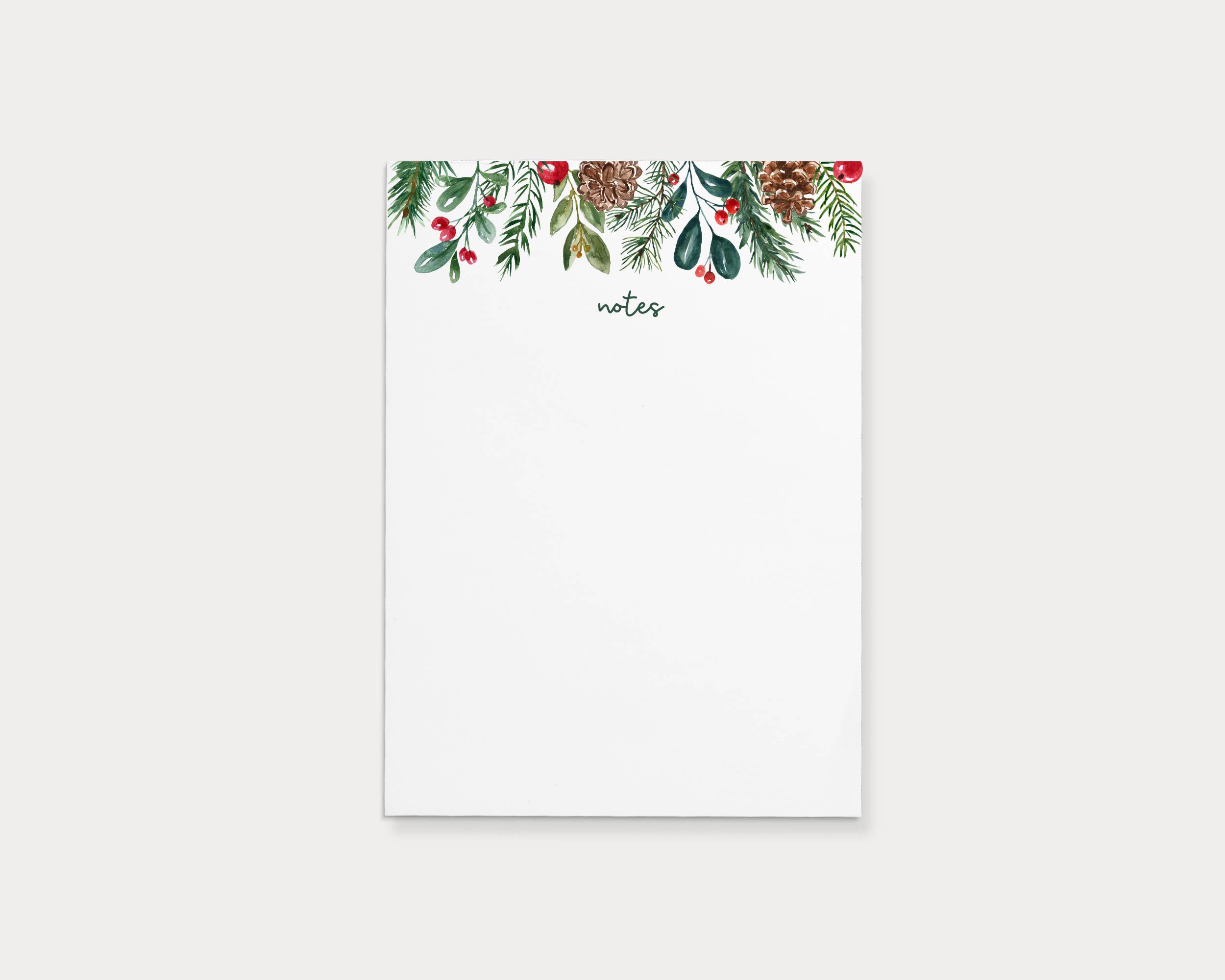 Paper and Clips Co. - Vente Blocs-notes - Bloc-notes avec notes florales de Noël | 4,25 x 5,5 pouces