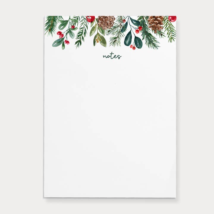 Paper and Clips Co. - Vente Blocs-notes - Bloc-notes avec notes florales de Noël | 4,25 x 5,5 pouces0