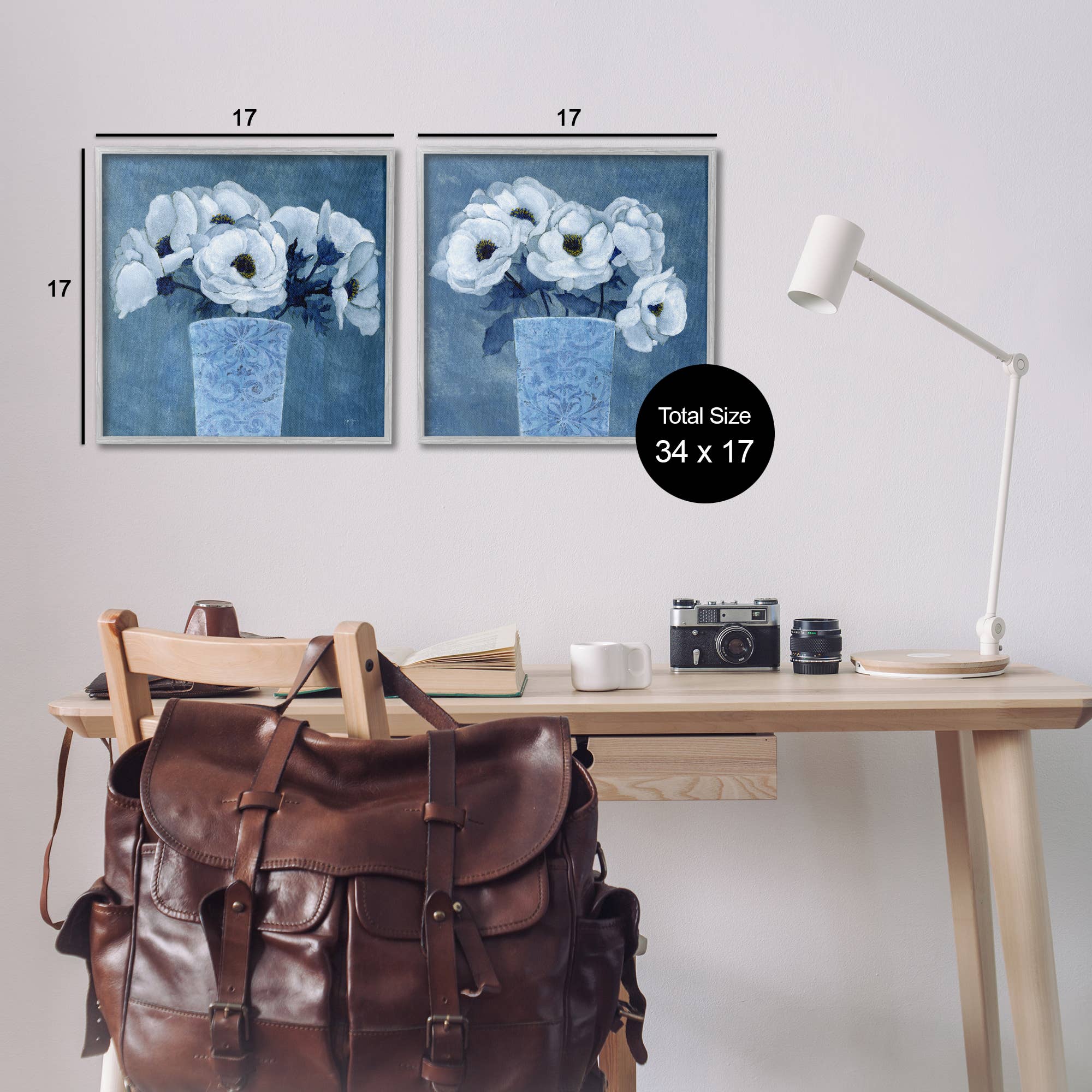 Stupell Industries - Vendita all'ingrosso Decorazione da parete - Bambini e neonati - Bouquet di Magnolie su Arte Incorniciata Blu10