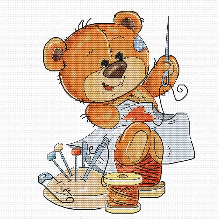 Luca-S - Wholesale Embroidery/cross-stitch supplies - Cross Stithc Kit Luca-S - Teddy-bear, B1180