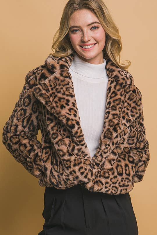 42POPS - Wholesale Jacket - Women's - ",...._ Leopard Print Faux Fur Jacket3