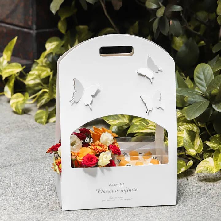 Elegant Design Supply - Wholesale Cake Stand - Butterfly Flower Box with Transparent Cake box included (2 pcs/set)