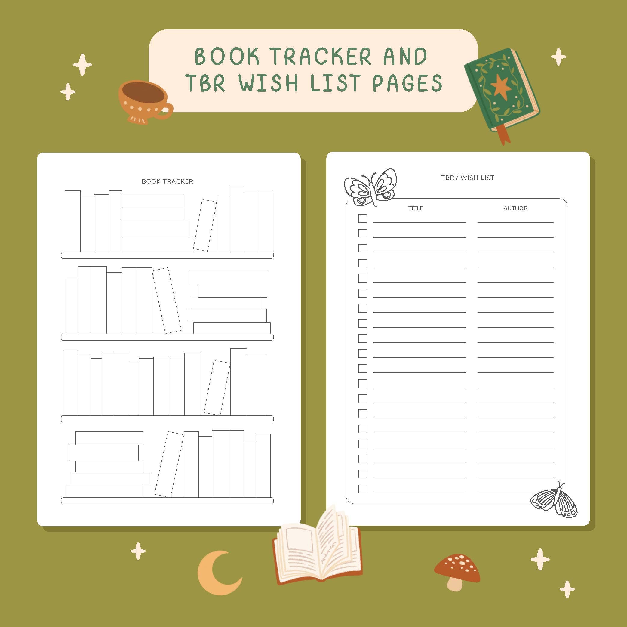 Hopscotch Paper Co. - Vente Journal intime - Journal de lecture Forêt fantastique, carnet de critique de livre de 50 pages5