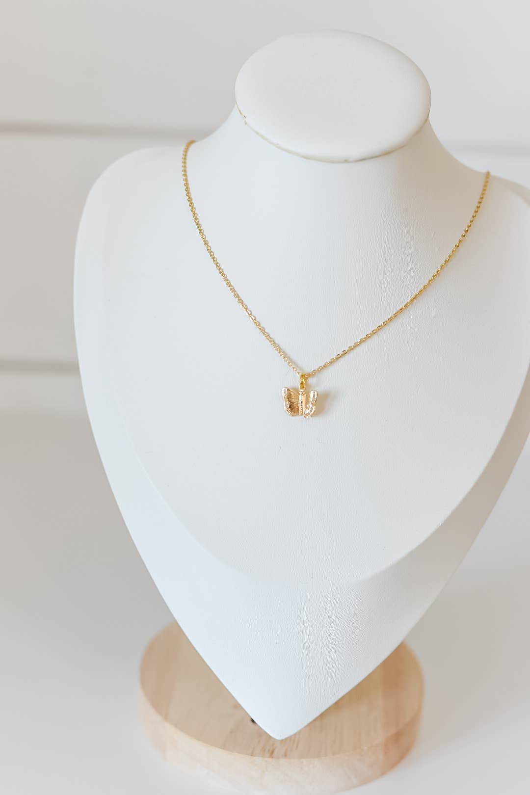 Bella Rey jewelry - Wholesale Pendant/Charm Necklace - The Gabrielle dainty butterfly necklace 18k gold plated  1